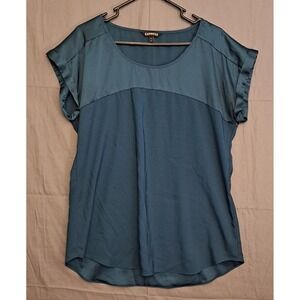 Express Chiffon Blouse Women's Size Large Teal Green